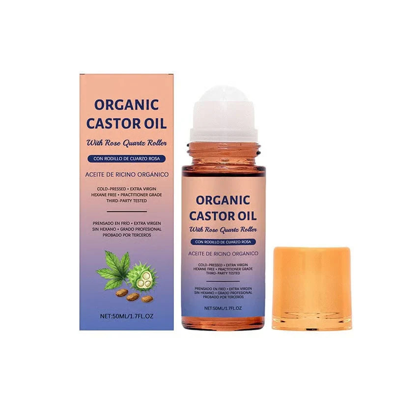 š„Organic Golden Castor Oil Roll-On with Rose Quartz