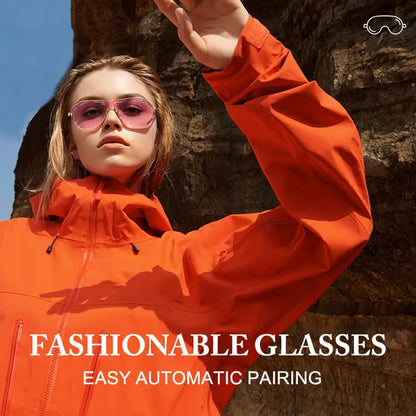 🎶⚡Wireless Audio Smart Glasses with Bluetooth 5.4 – Waterproof Sports Sunglasses with Anti-Blue Light & UV Shield – Ideal Tech Gadget Holiday Gift Idea 🕶️❄️