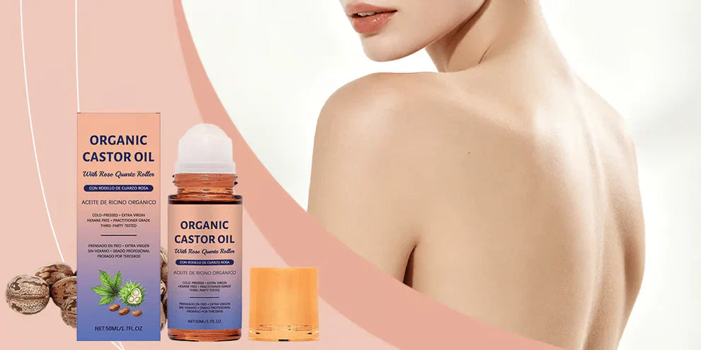 🔥Organic Golden Castor Oil Roll-On with Rose Quartz