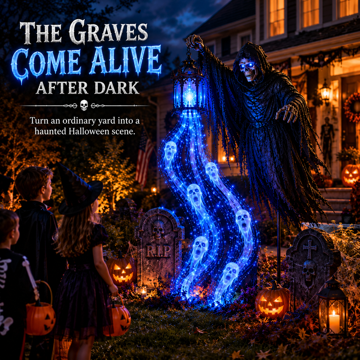 🎁Today 50% OFF +  FREE SHIPPING🔥 🎁💀Halloween Soul Harvester Animated Garden Light