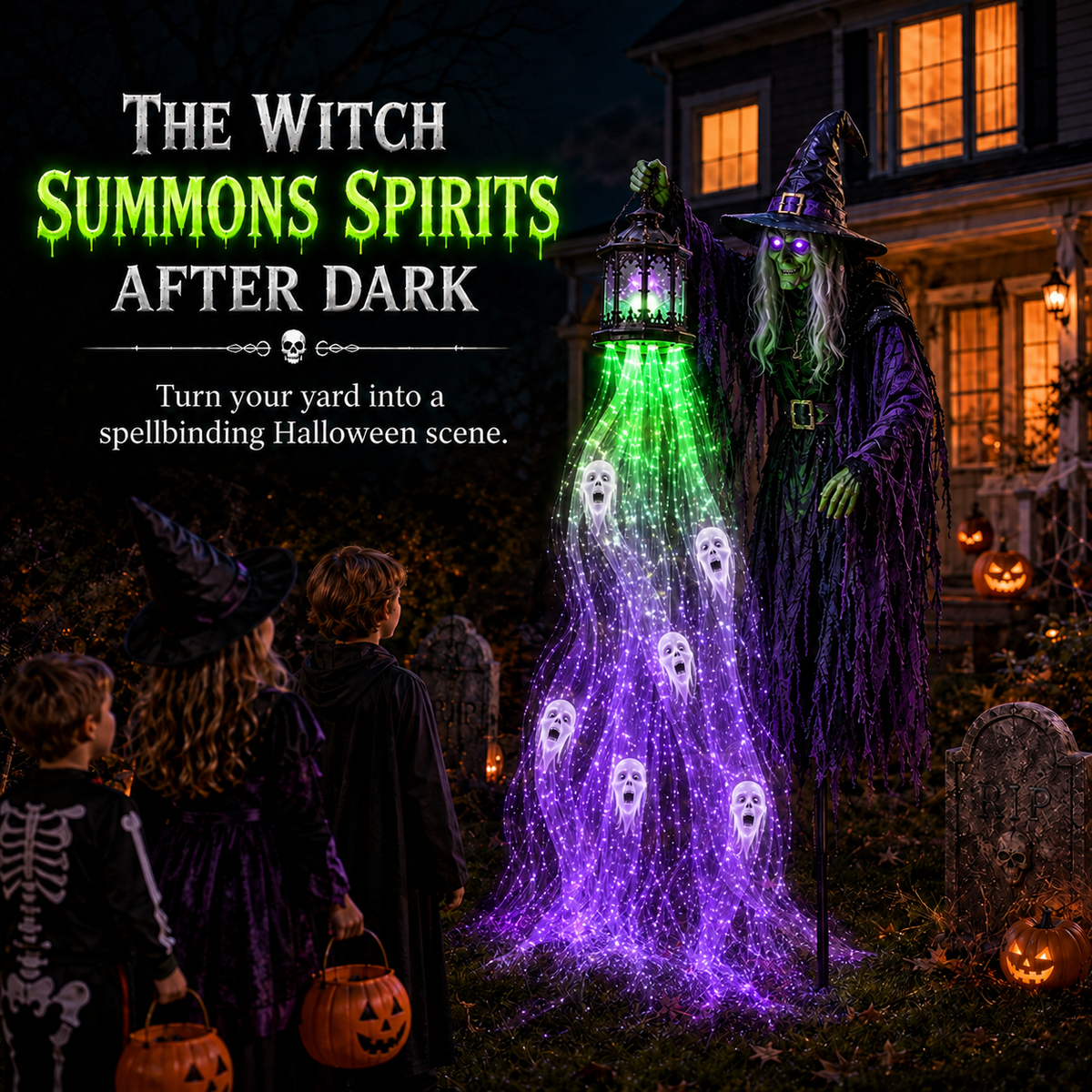 🎁Today 50% OFF +  FREE SHIPPING🔥 🎁💀Halloween Soul Harvester Animated Garden Light