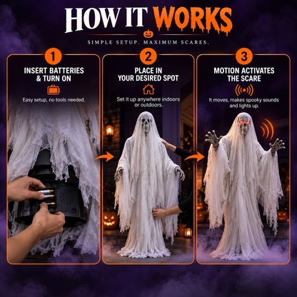 👻 Halloween Animatronics Standing Bride Ghost Decoration 👰‍♀️🎃