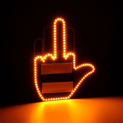 Car LED Finger Lights Funny Car Interior Light With Remote Control Rear Window Multi-function Warning Reminder Lamp Accessories